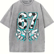 67 Soccer Vintage Washed T-Shirt in Gray
