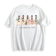 He Is Risen Silly Goose Cotton T-Shirt in White