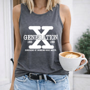 Generation X Women's Color Cotton Tank Top in Gray