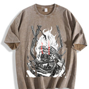 Shota Aizawa My Hero Academia Anime Manga vintage washed oversized T-shirt in Brown