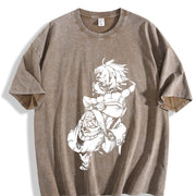 Rudo Gachiakuta – Anime Heavy for Fans 2025 vintage washed oversized T-shirt in Brown