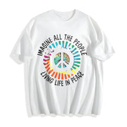 Simple Letter 1pc Stylish Cotton T-Shirt in White