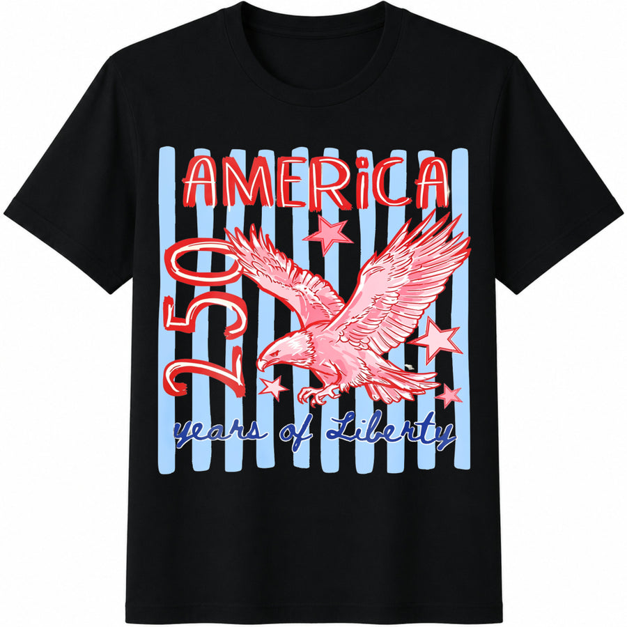 America 250 Years of Liberty Cotton T-Shirt in Black