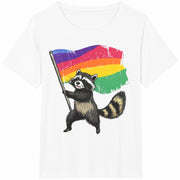 Cute Rainbow Animal Cotton T-Shirt in White