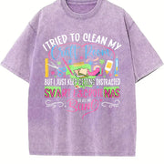 Tried to Clean My Craft Room Swiftie Cats Vintage Washed T-Shirt in Purple