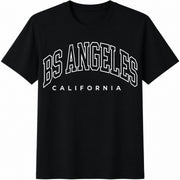 Flirla Los Angeles California Inspired Letter Cotton T-Shirt in Black