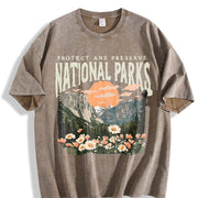 National Parks Nature Lover Parks Over Profit vintage washed oversized T-shirt in Brown