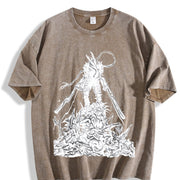 Chainsaw Man Denji & Pochita vintage washed oversized T-shirt in Brown