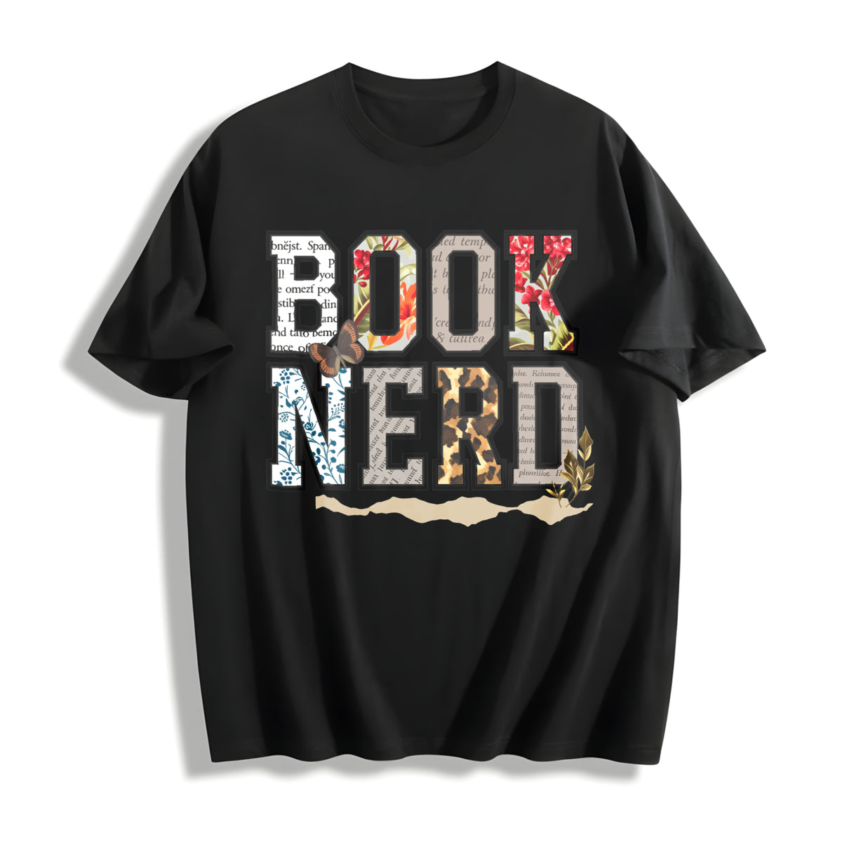 Book Nerd Retro Bookish Lover Retro for Booktok Librarian Cotton T-Shirt in Black