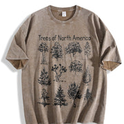 Trees of North America Vintage Washed T-Shirt in Brown