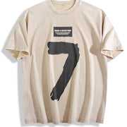 For Formal Urban Distressed Enthusiasts Vintage Washed T-Shirt in Beige