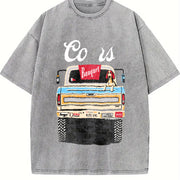 Retro Truck for & Country Western Vintage Washed T-Shirt in Gray