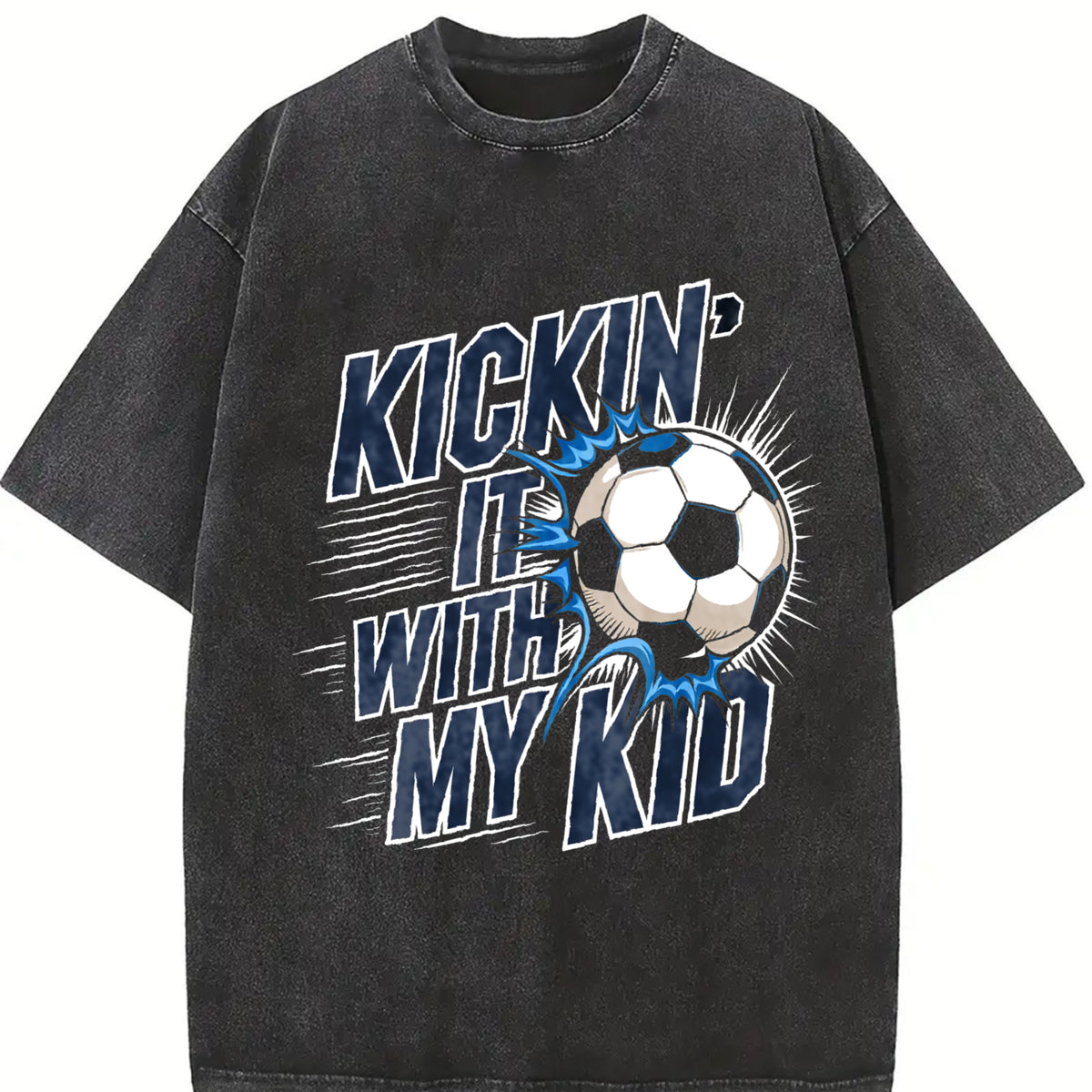 Kickin' It with My Kid Vintage Washed T-Shirt in Black
