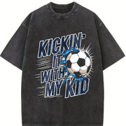 Kickin' It with My Kid Vintage Washed T-Shirt in Black
