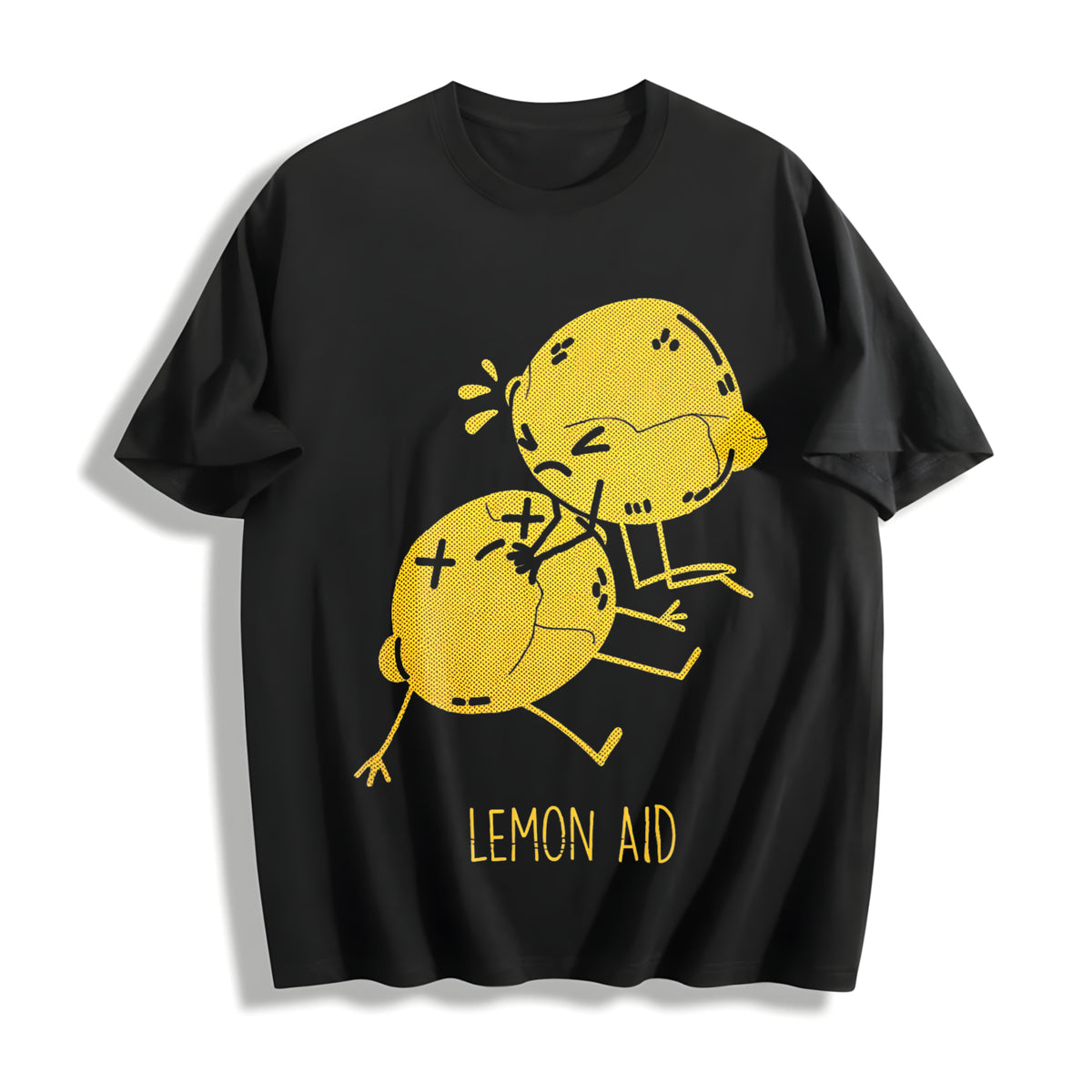Lemon Aid First Aid Lemons CPR Joke for Ladies Cute Ladies Cotton T-Shirt in Black
