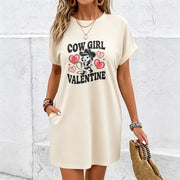 Valentine's Day Dress Cotton T-Shirt in White