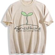 Agriculture You Can't Live Without It Vintage Washed T-Shirt in Beige