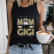 I Have Two Titles Mom and Gigi Women's Color Cotton Tank Top in Black