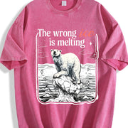 The Wrong ICE Is Melting Anti ICE and Batik vintage washed oversized T-shirt in Red