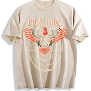 Free Bird American Eagle vintage washed oversized T-shirt in Beige