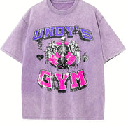 Undy's Gym Skeleton Vintage Washed T-Shirt in Purple
