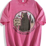 Hike in Groups Bears Like to Have Options Vintage Washed T-Shirt in Red