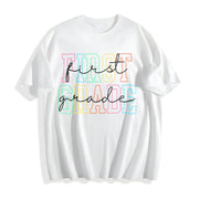 First Grade Teacher Cotton T-Shirt in White