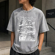 Toyota Supra 90s JDM Vintage Washed T-Shirt in Gray