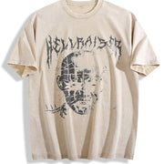 Hellraiser Horror Tank Vintage Washed T-Shirt in Beige