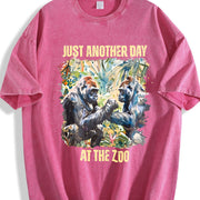 Just Another Day at the Zoo Vintage Washed T-Shirt in Red