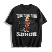 There Is Motion at Your Front Door Cotton T-Shirt in Black