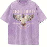 Free Bird Old School Band vintage washed oversized T-shirt in Purple