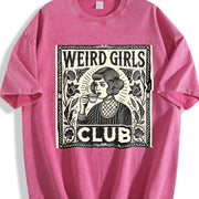 Weird Girls Club Vintage Washed T-Shirt in Red