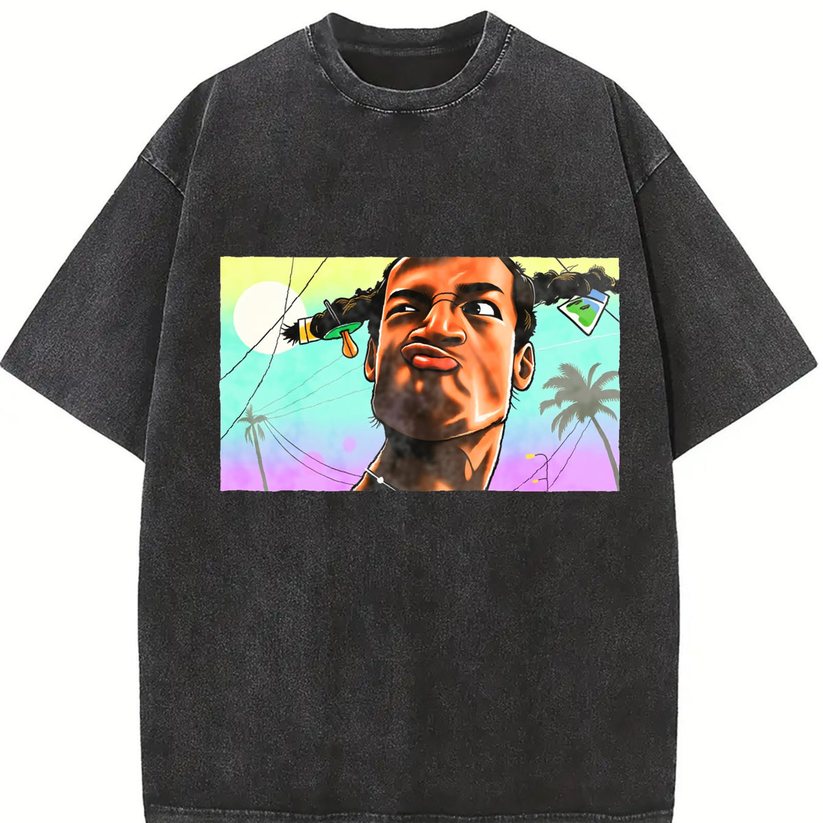 Statement - Valentine's Day for /Dad Vintage Washed T-Shirt in Black
