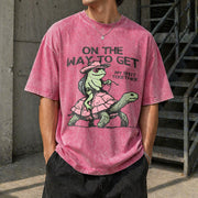 On My Way to Get My Stuff Together Vintage Washed T-Shirt in Red