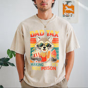Dad Tax Raccoon Fathers Day Vintage Washed T-Shirt in Beige