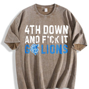 🏈 Go Lions! Touch Down Vintage Washed T-Shirt in Brown