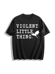 Violent Little Thing Cotton T-Shirt in Black