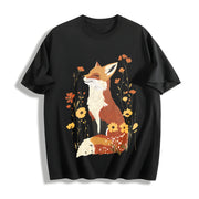 Fox Fashionable Cotton T-Shirt in Black