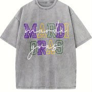 Mardi Gras Carnival New Orleans Vintage Washed T-Shirt in Gray