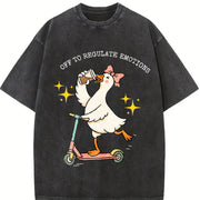 Off to Regulate Emotions Vintage Washed T-Shirt in Black