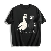Ducks with Sunglasses Premium Cotton T-Shirt in Black