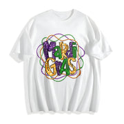 Mardi Gras Sporty Luokeren Approved Cotton T-Shirt in White