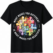 What Makes You Different Makes You Beautiful Cotton T-Shirt in Black