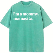 I'm a Mommy Mamacita Huda Meme Reality TV Quote vintage washed oversized T-shirt in Blue