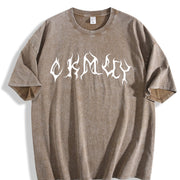 1 Pcs Heavy Adorable Vintage Washed T-Shirt in Brown