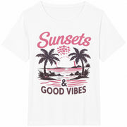 Forever Chasing Sunsets Cotton T-Shirt in White