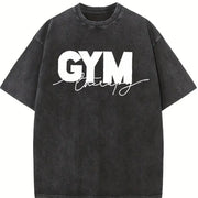 For Formal Urban Distressed Enthusiasts Vintage Washed T-Shirt in Black