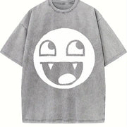 Epic Face Vampire Vintage Washed T-Shirt in Gray