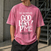 Jesus Is King Christian Collage Vintage Washed T-Shirt in Red
